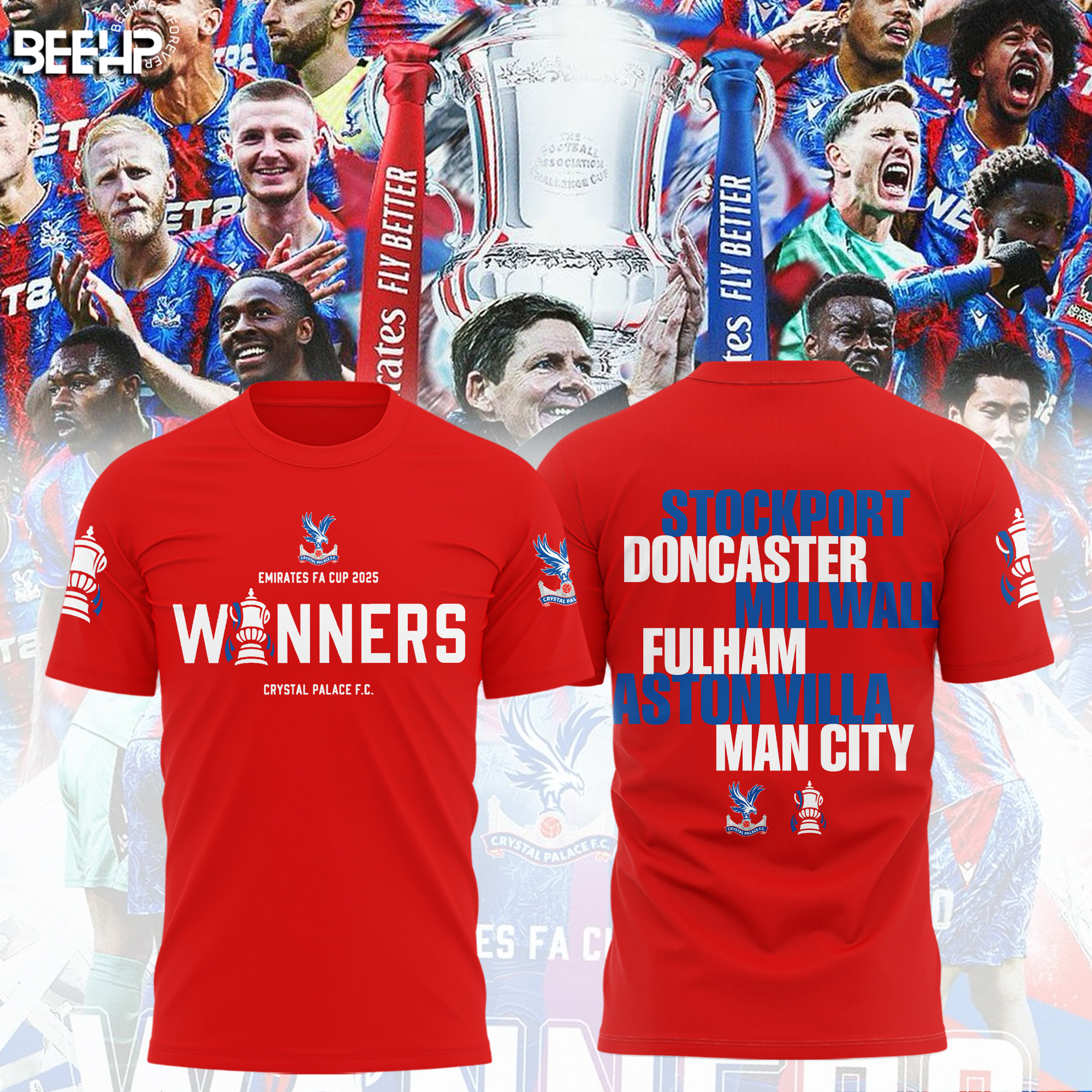 Crystal Palace F.C FA Cup Champions 2024 - 2025 3D Apparel