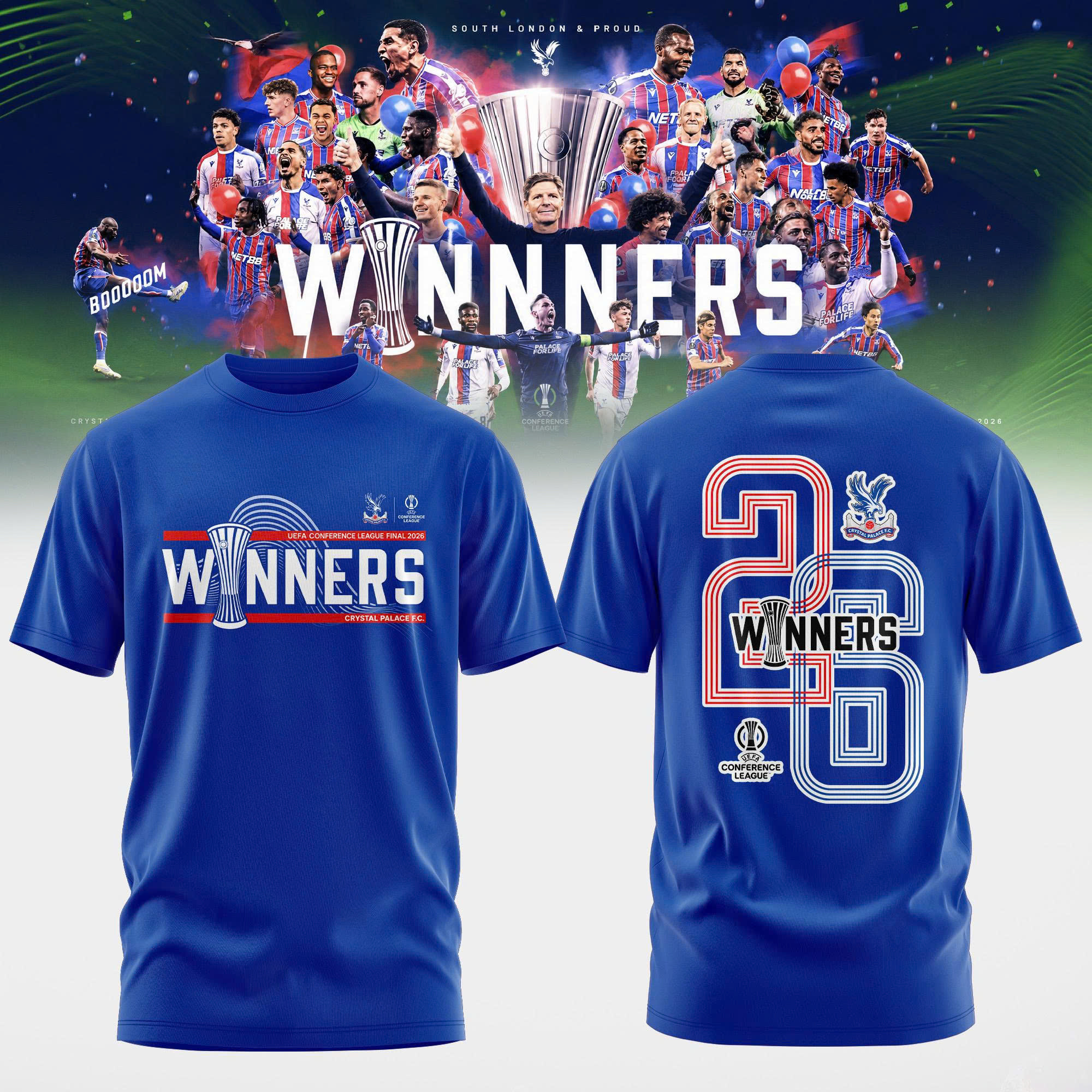 Crystal Palace FC UEFA Conference League Winners 2026 3D Apparel