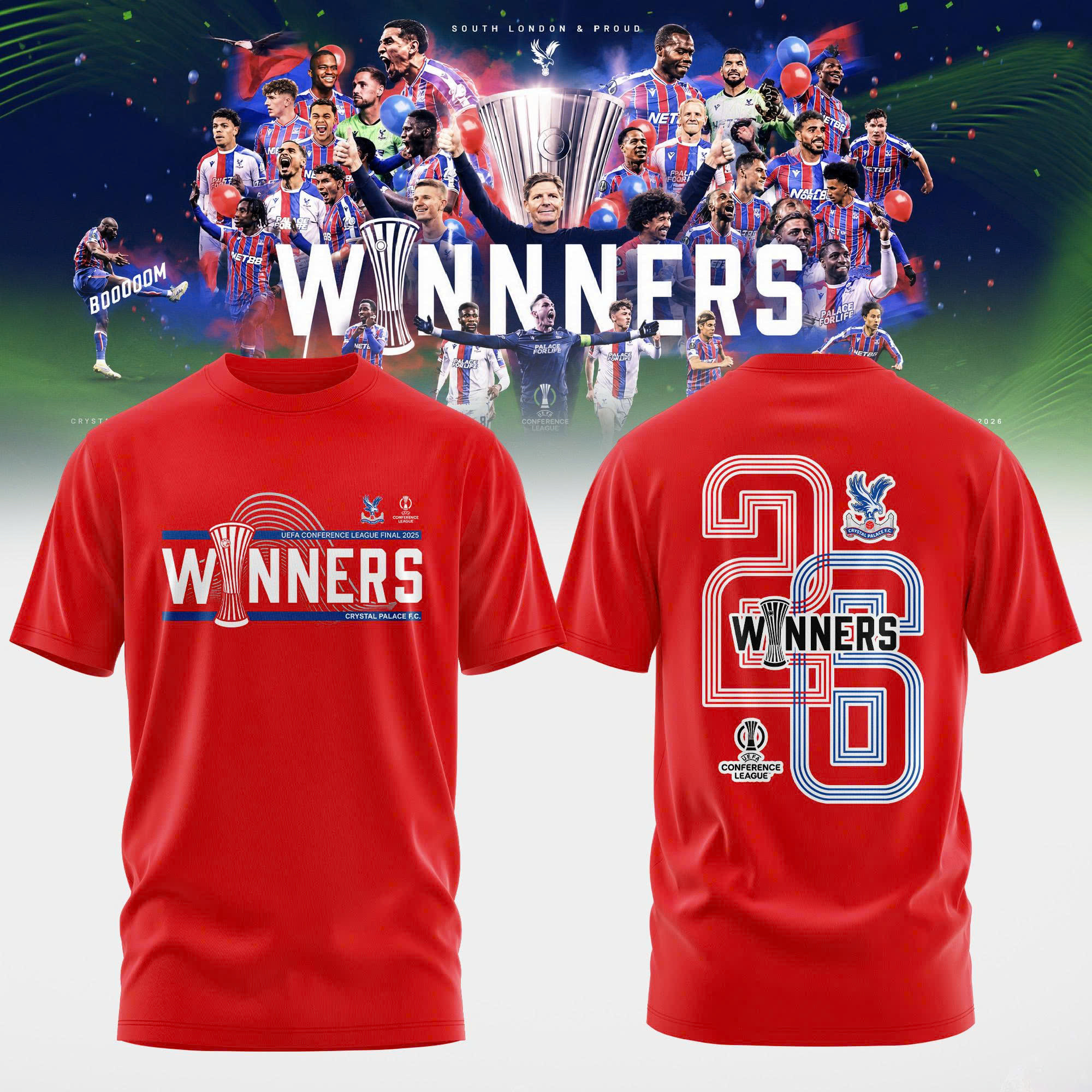 Crystal Palace FC UEFA Conference League Winners 2026 3D Apparel