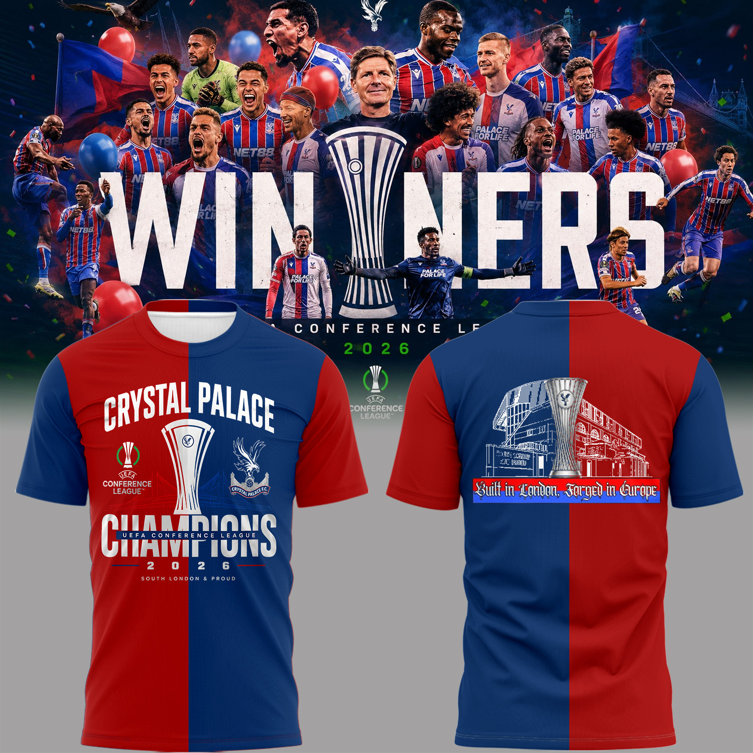 Crystal Palace FC UEFA Conference League Winners 2026 3D Apparel