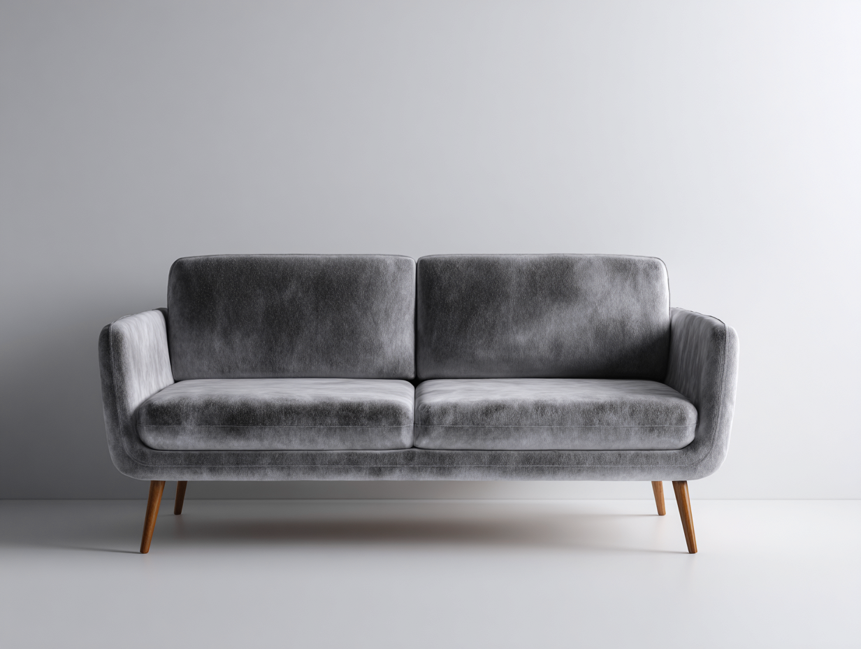 Zweisitzer Sofa Samtoptik 180x86x78 cm - Grau - Modernes Design für Wohnzimmer-Zaluxvahaven