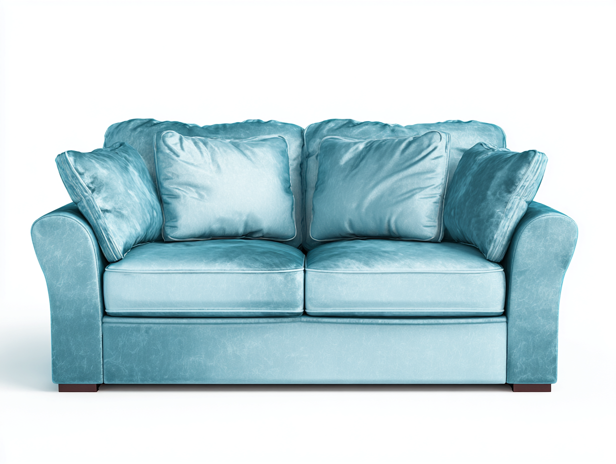 Zweisitzer Sofa Samtbezug 168x90x88 cm - Hellblau - Klassisches Design-Zaluxvahaven
