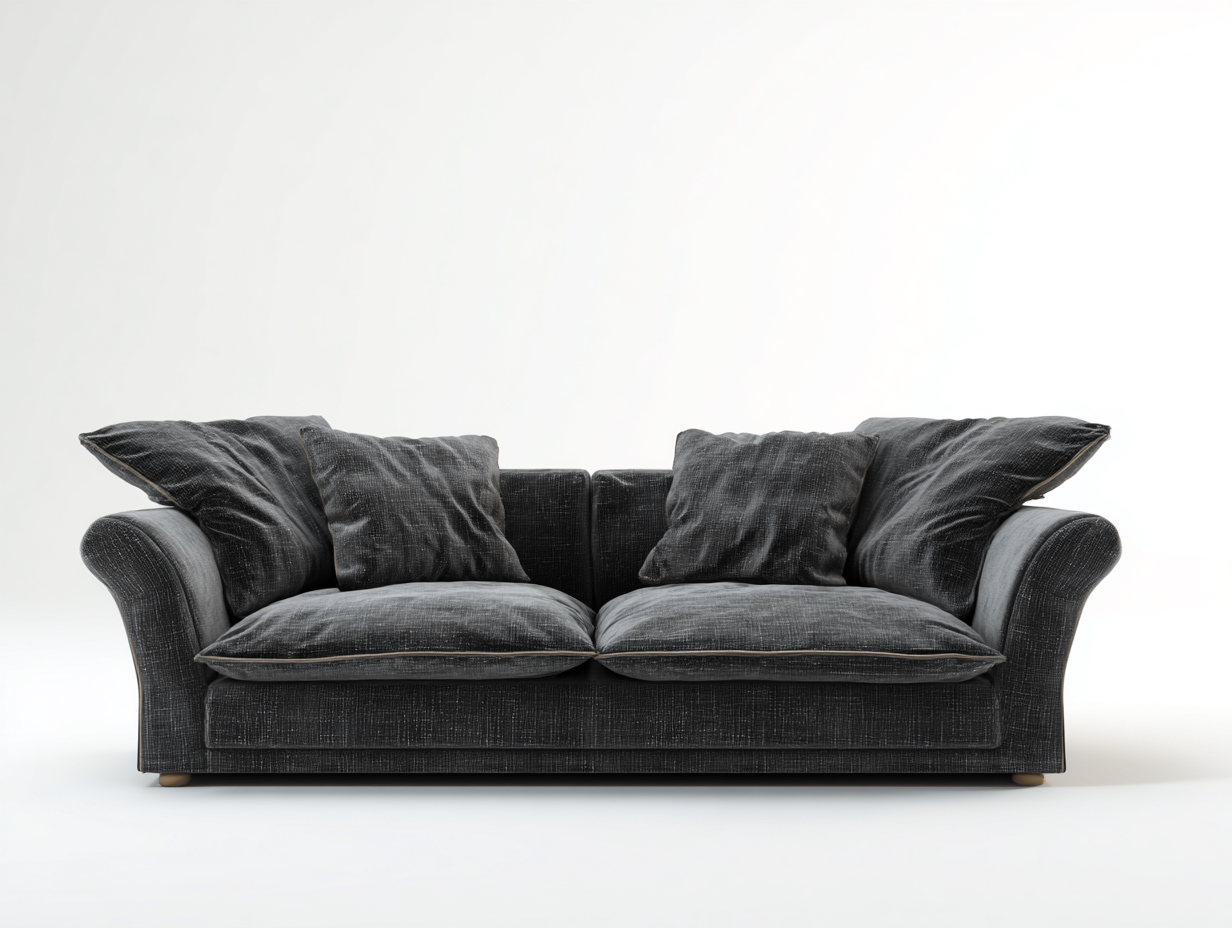 Zweisitzer Sofa 210x95x82 cm - Stoff dunkelgrau - klassisches Design mit breiten Armlehnen-Zaluxvahaven