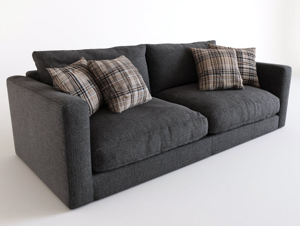Zweisitzer Sofa Stoffbezug 205x92x82 cm - Dunkelgrau - Modernes Loungedesign-Zaluxvahaven