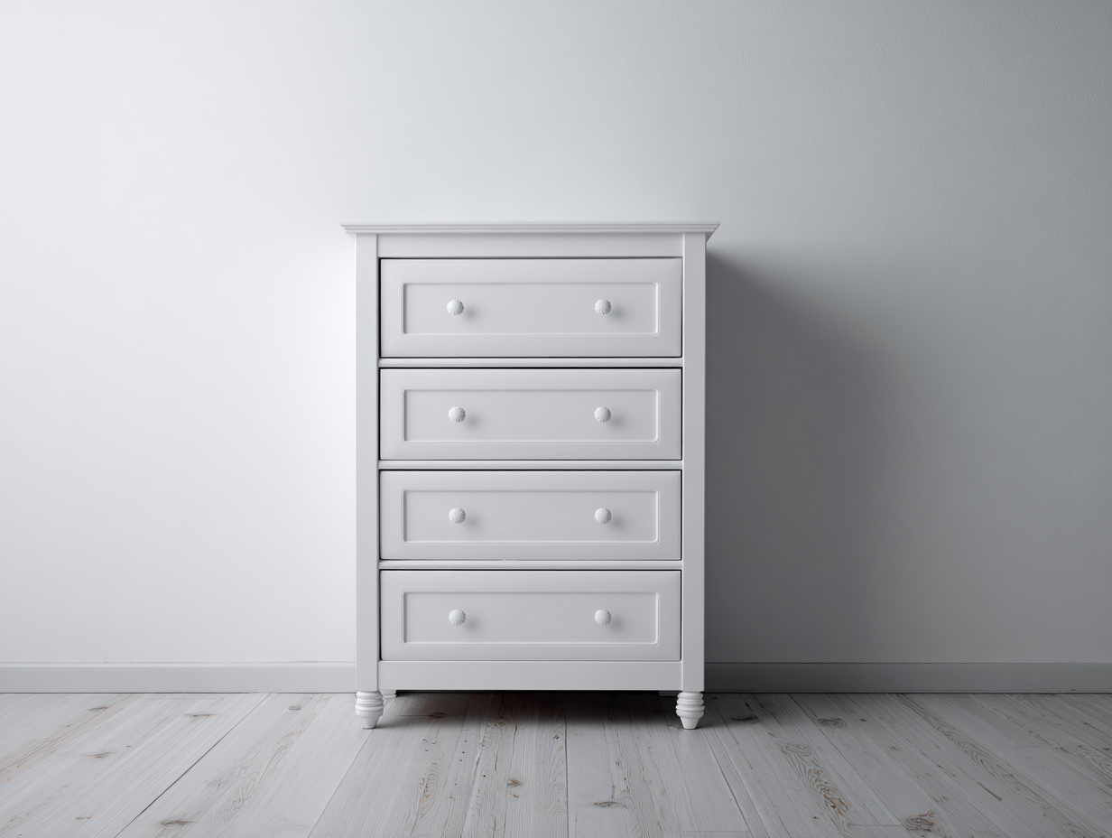 Commode - Bois - 74 x 38 x 91 cm - Blanc - Style classique-Molinkahaus