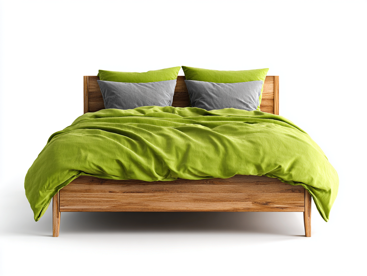 Lit double - Bois massif - 216 x 196 x 94 cm - Marron - Naturel-Molinkahaus