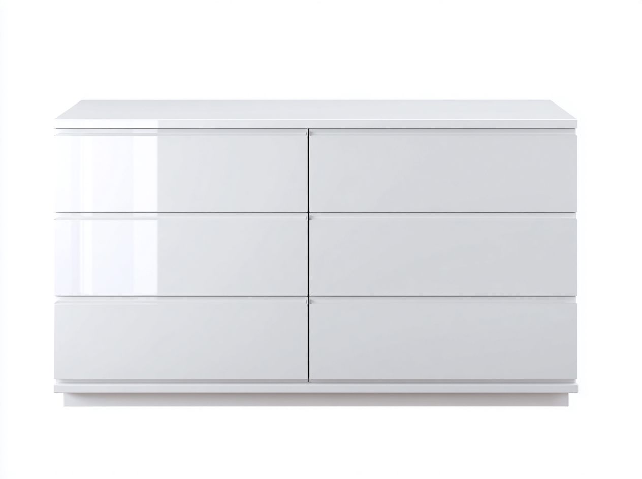 Commode - Panneaux de bois - 162 x 46 x 80 cm - Blanc - Style moderne-Molinkahaus