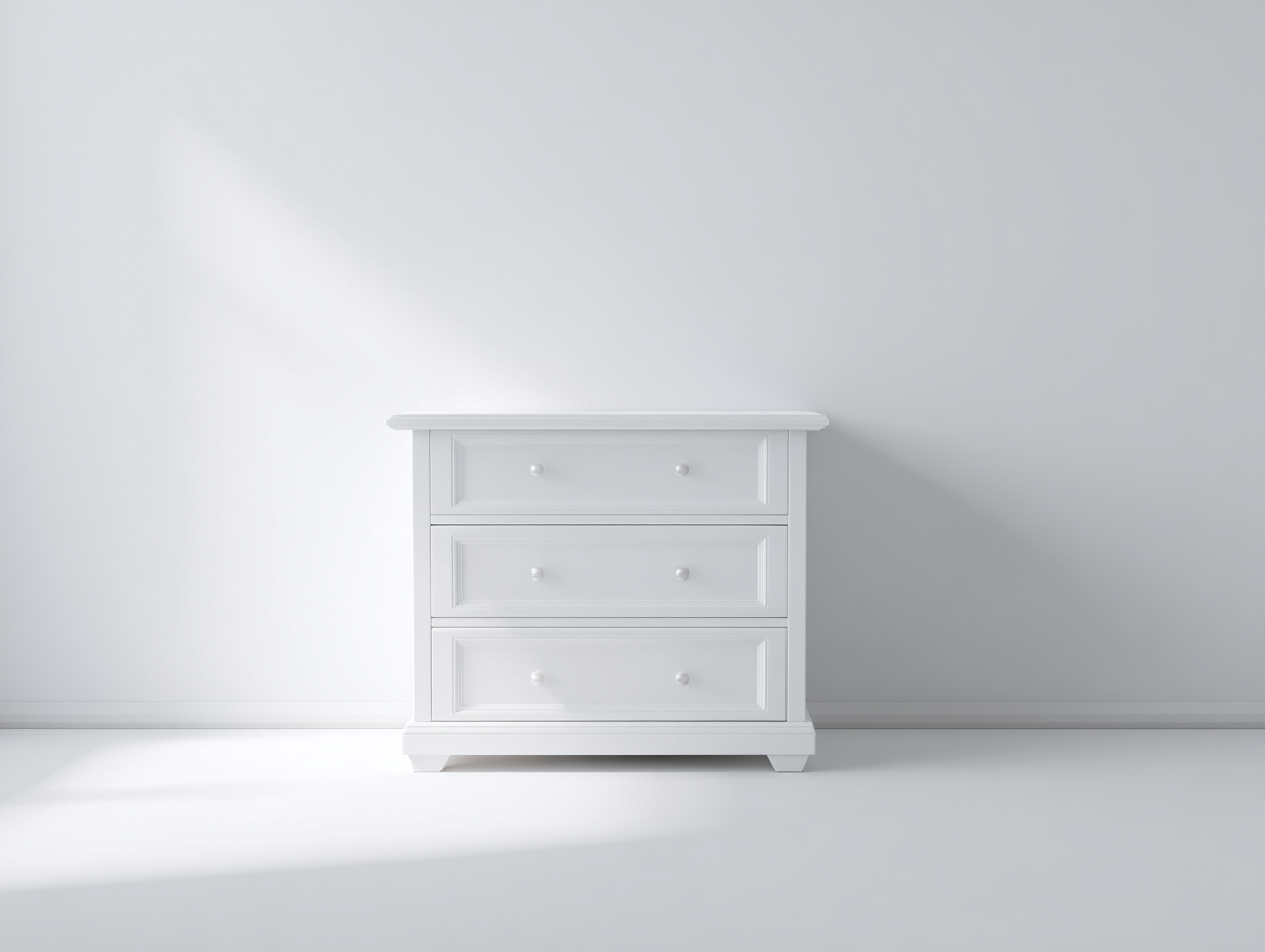 Commode - Panneaux de bois - 82 x 42 x 76 cm - Blanc - Style classique-Molinkahaus