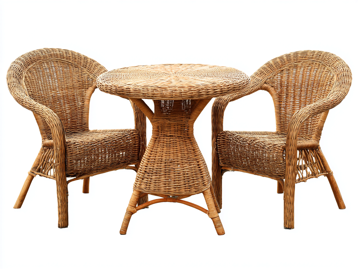 Salon de jardin pour terrasse - rotin - 78x72x88 cm - brun - rétro-Molinkahaus