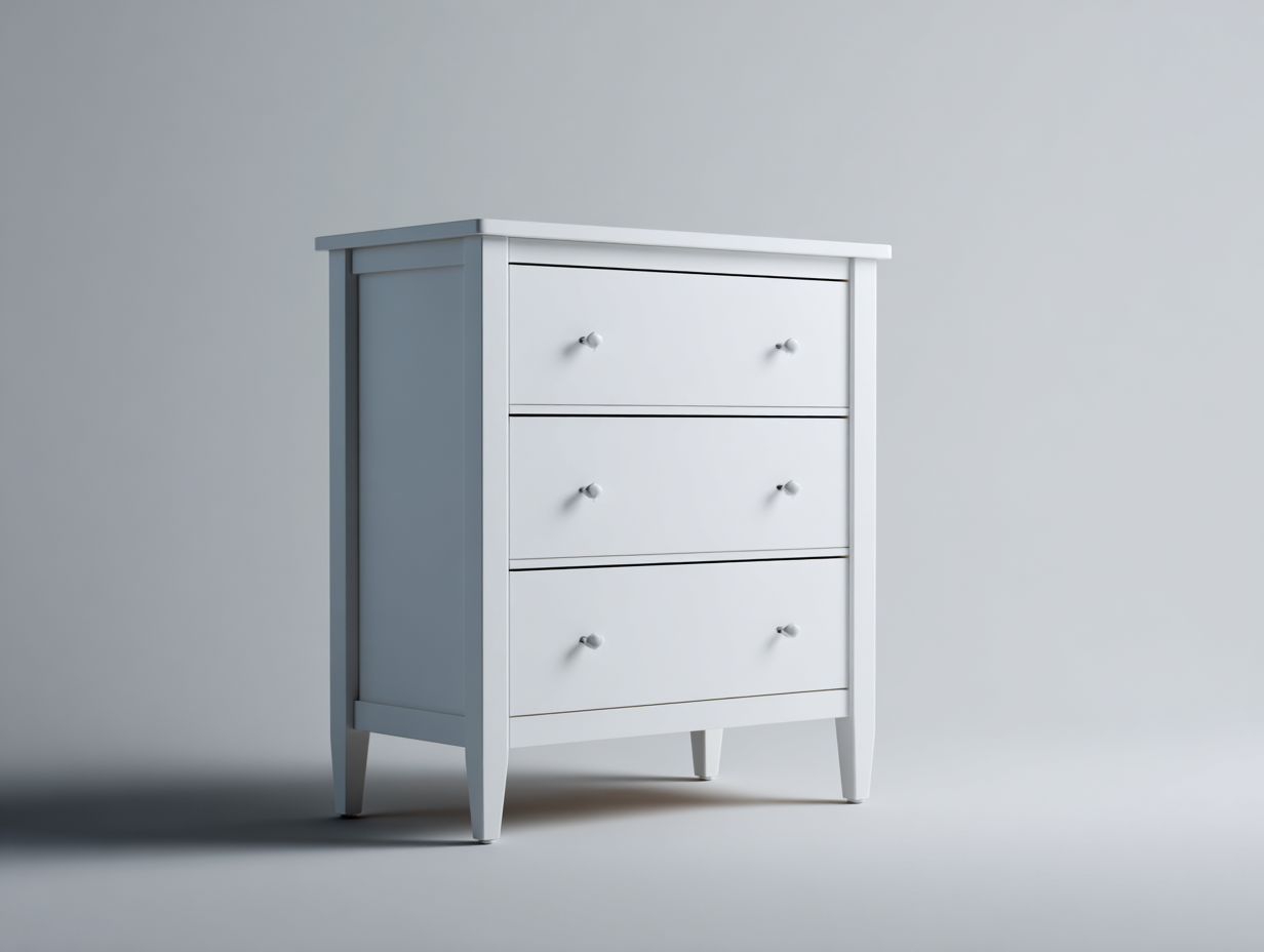 Commode - Bois - 86 x 42 x 92 cm - Blanc - Style classique-Molinkahaus