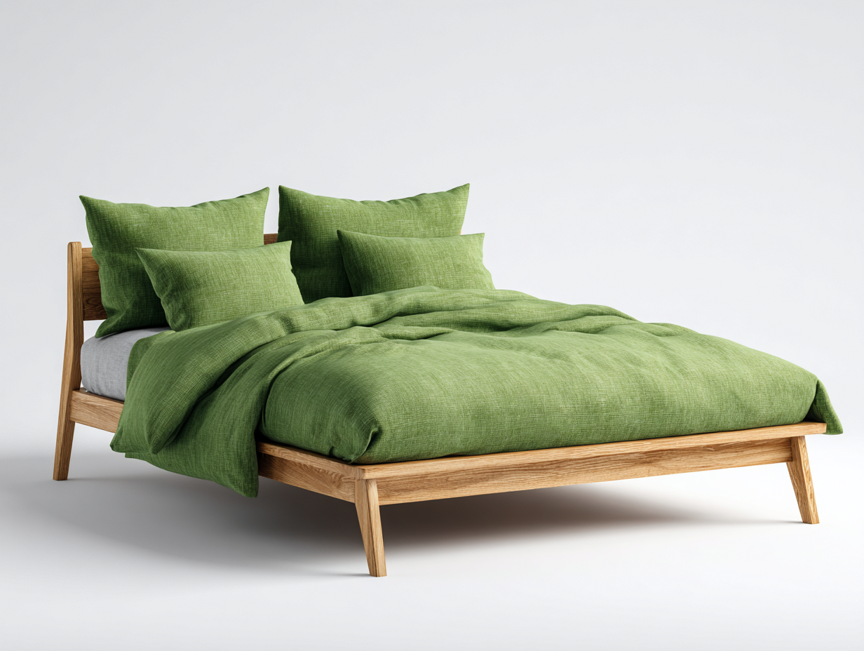 Lit double - Bois massif - 212 x 192 x 90 cm - Marron - Scandinave-Molinkahaus