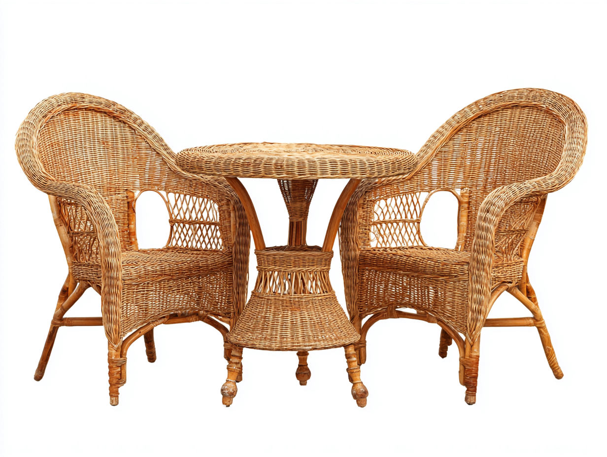 Salon de jardin pour terrasse - rotin - 76x70x86 cm - brun - classique-Molinkahaus