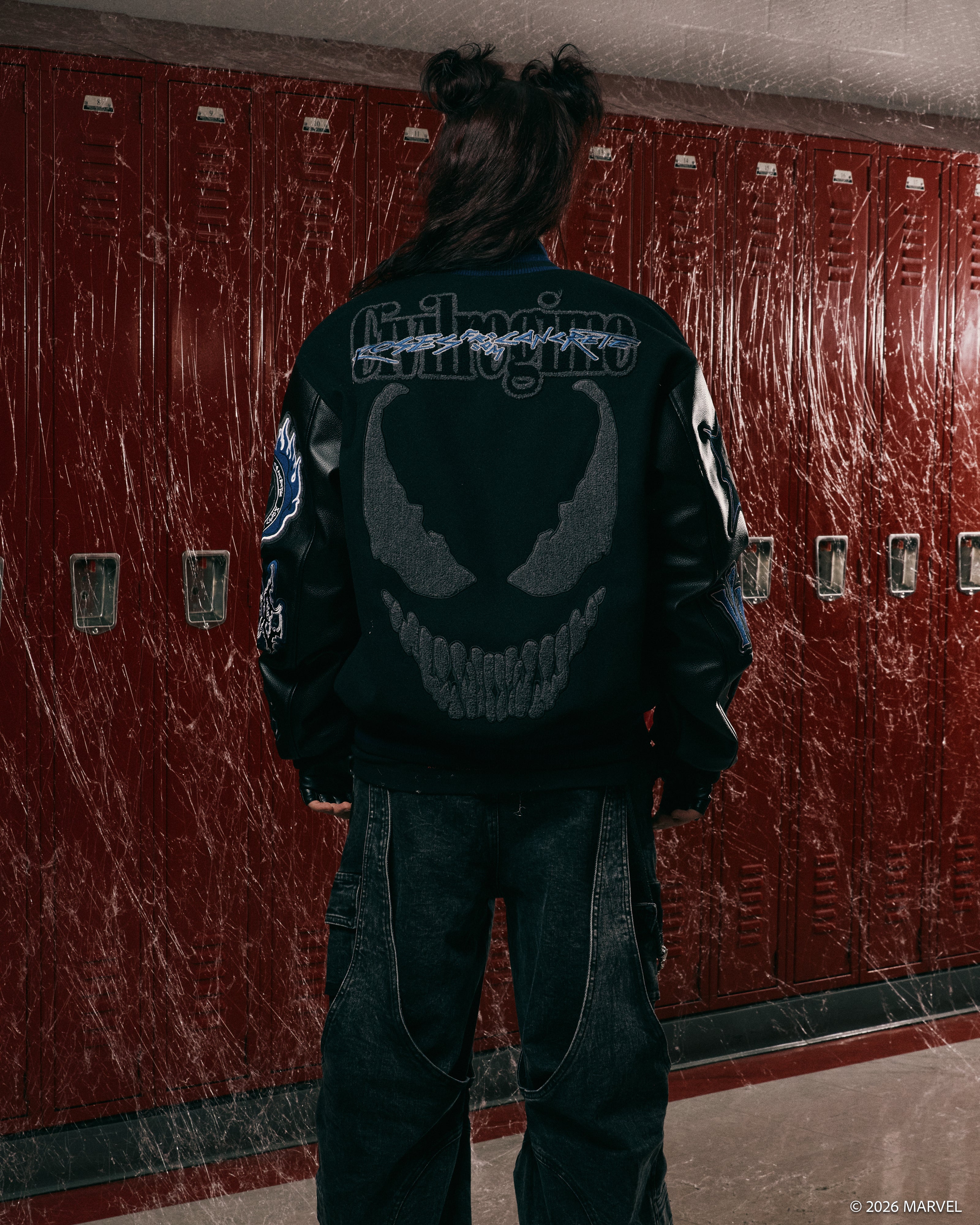 We Are Chaos Letterman Jacket in Black