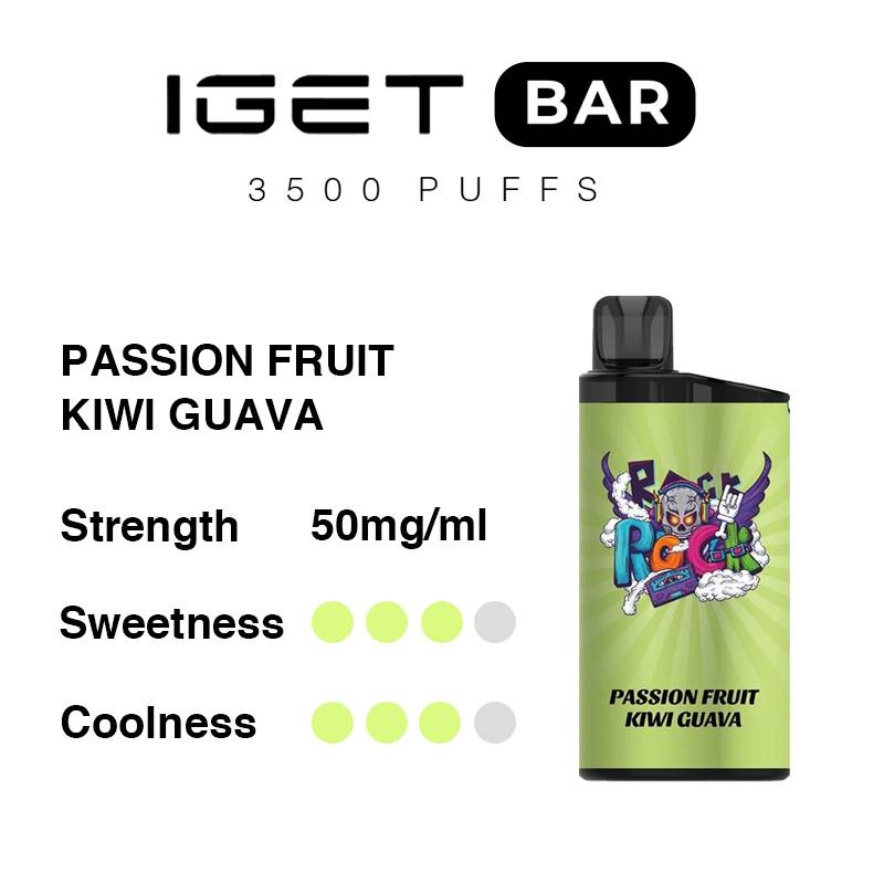 Passion Fruit Kiwi Guava IGET Bar 3500 Puffs-swix