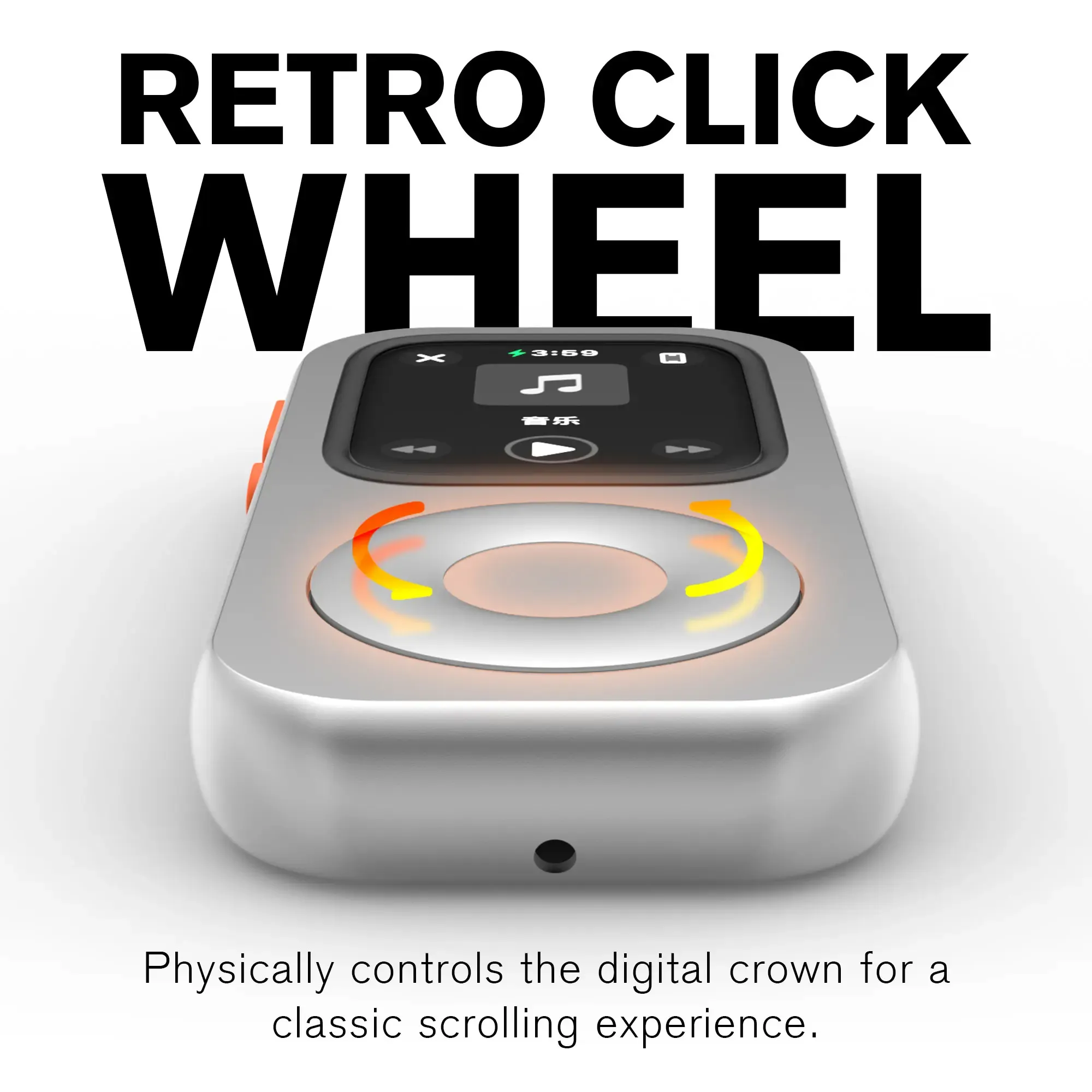 RePod Aluminum Alloy Protective Case for Watch Series The Classic iPod Reborn on Your Watch with Retro Scroll Wheel