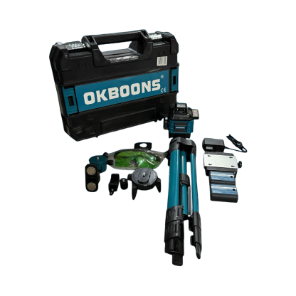 3D Professional Laser Level Kit with 2 Rechargeable Li-ion Batteries, Carrying Case, Remote Control & Tripod