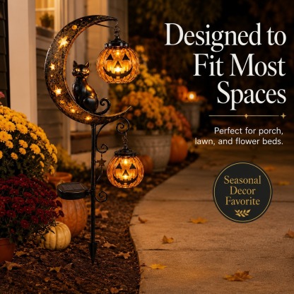 🎃Halloween Early Bird Special Sale 79% OFF-Pumpkin Moon Garden Stake Light