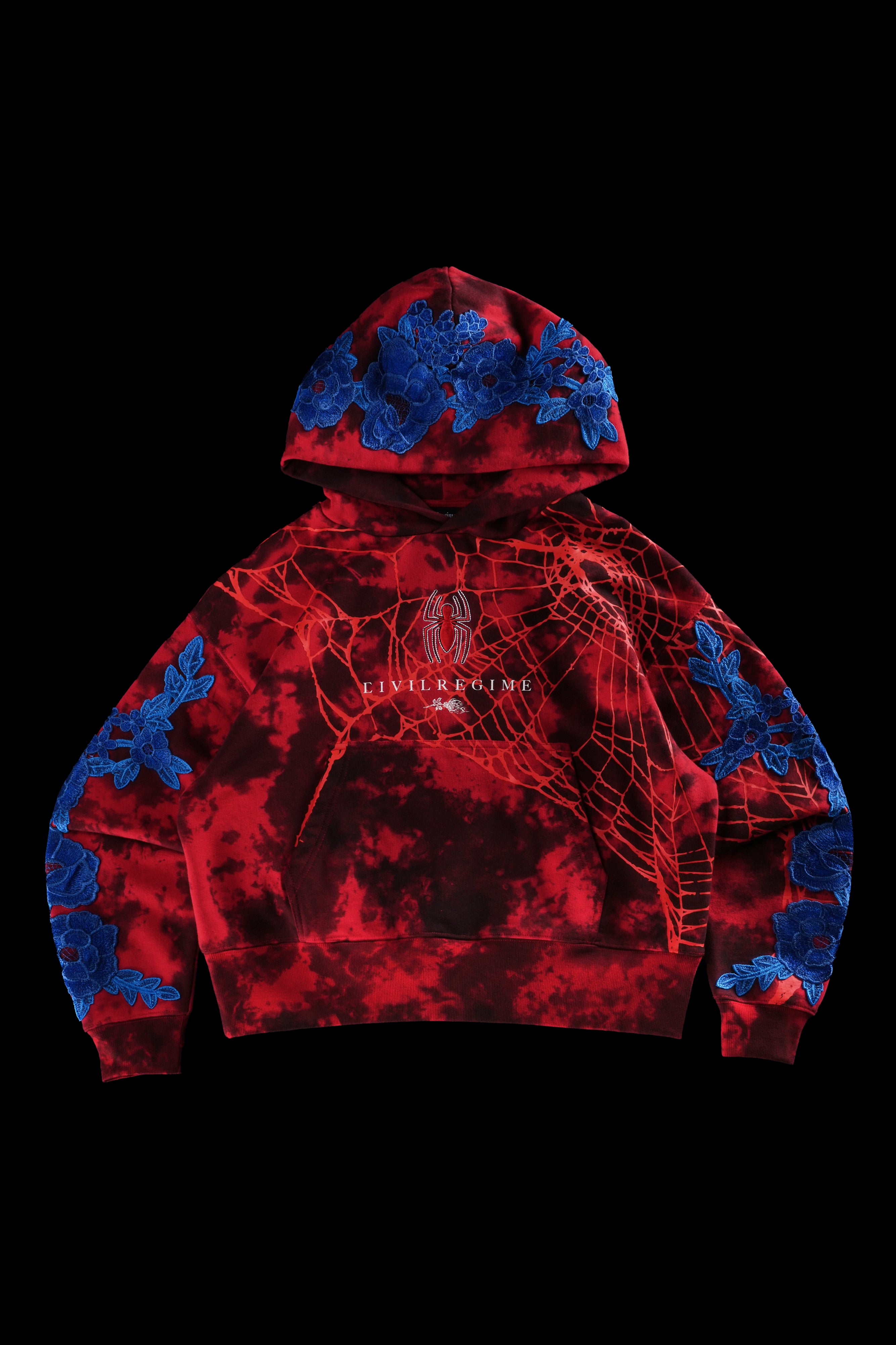 Parker Forever Rose Hoodie in Black/Red Marble Wash
