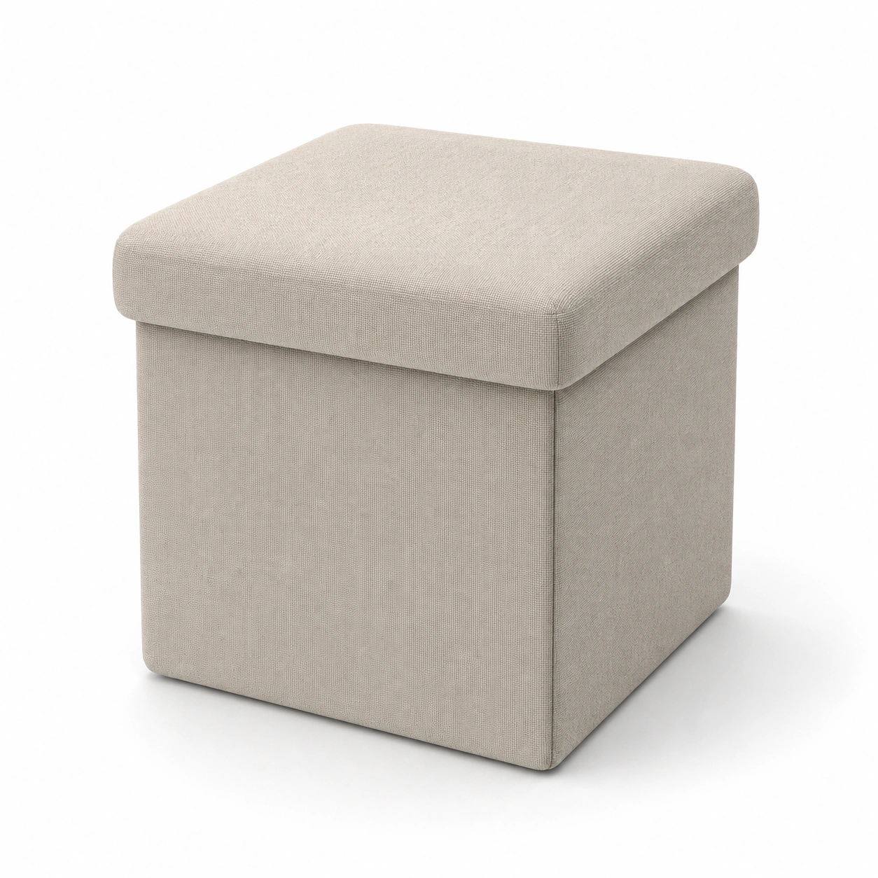 Puf cuadrado con almacenaje beige-vellanocasa