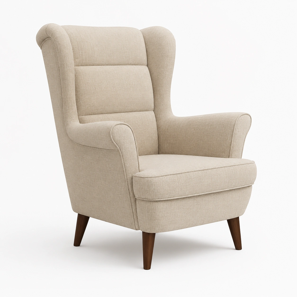 Sillon orejero beige de respaldo alto-vellanocasa