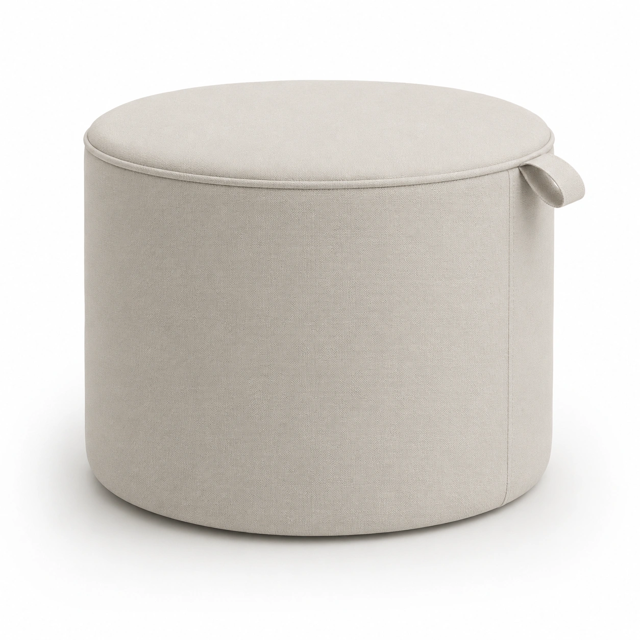Puf de almacenamiento redondo beige-vellanocasa