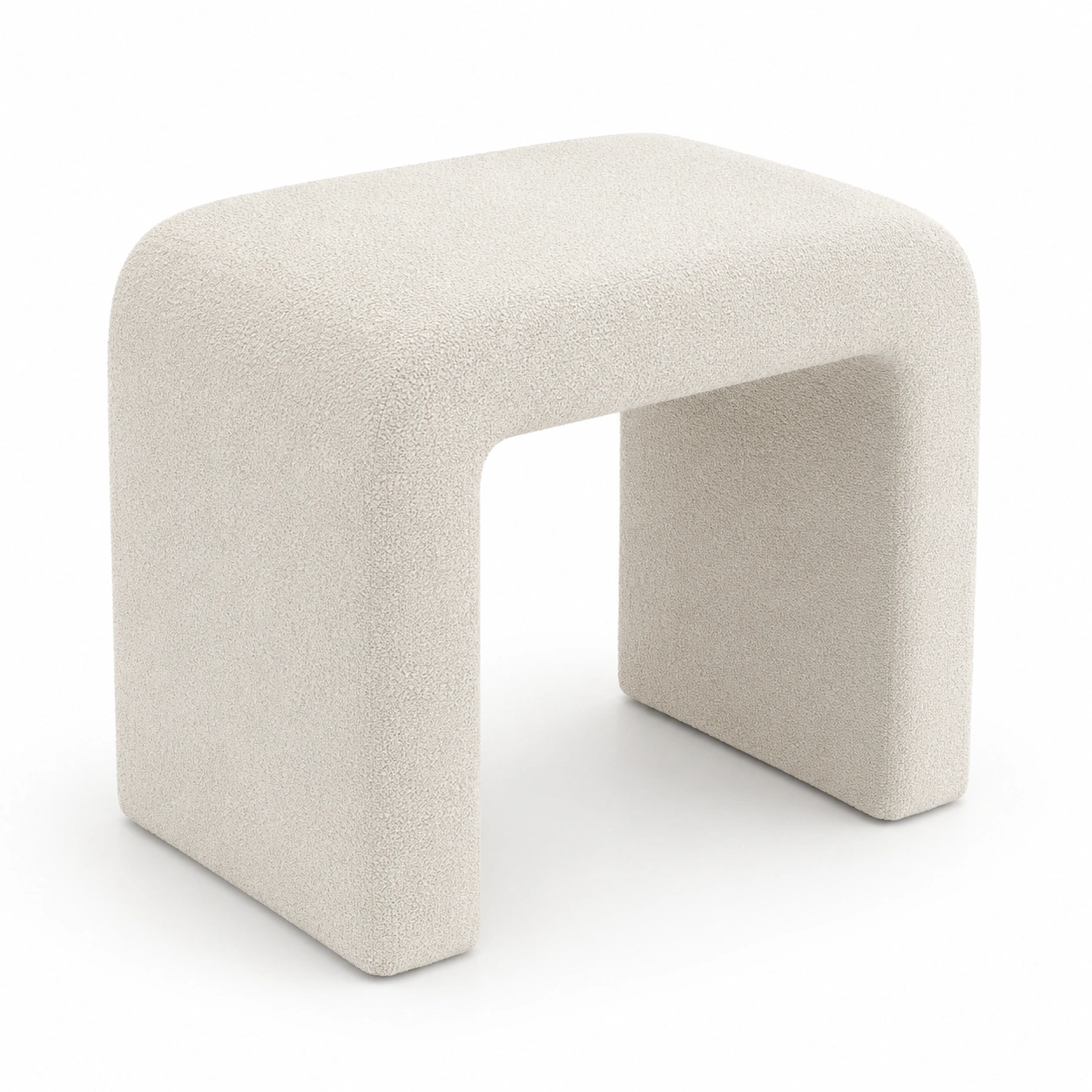 Puf bajo de terciopelo beige-vellanocasa