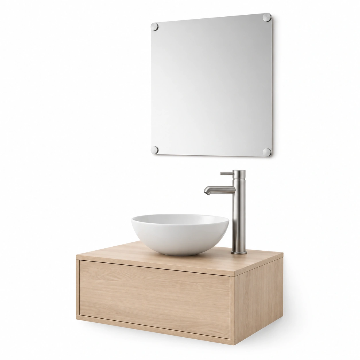 Mueble de bano minimalista acabado madera-vellanocasa