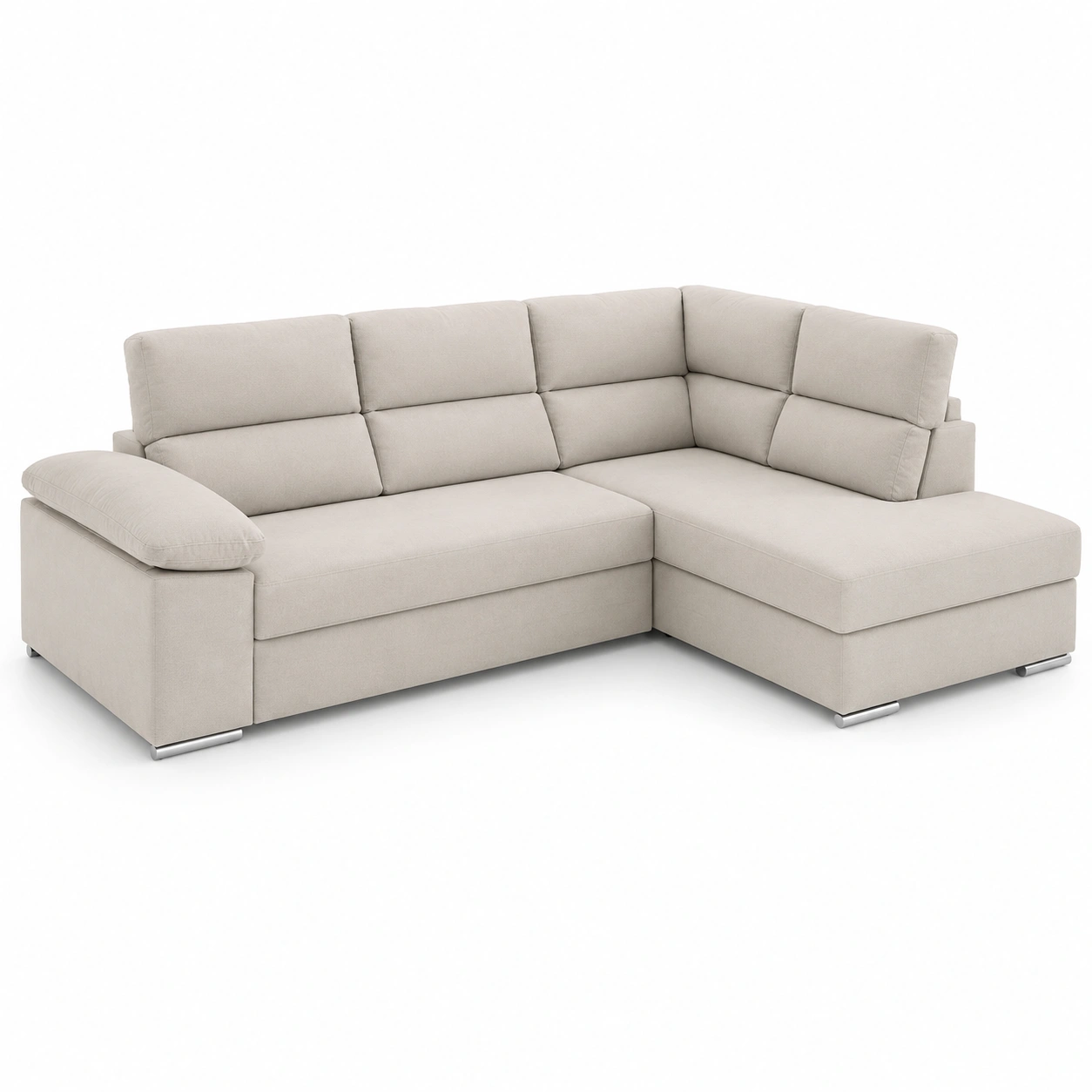 Sofa esquinero tapizado beige marfil-vellanocasa