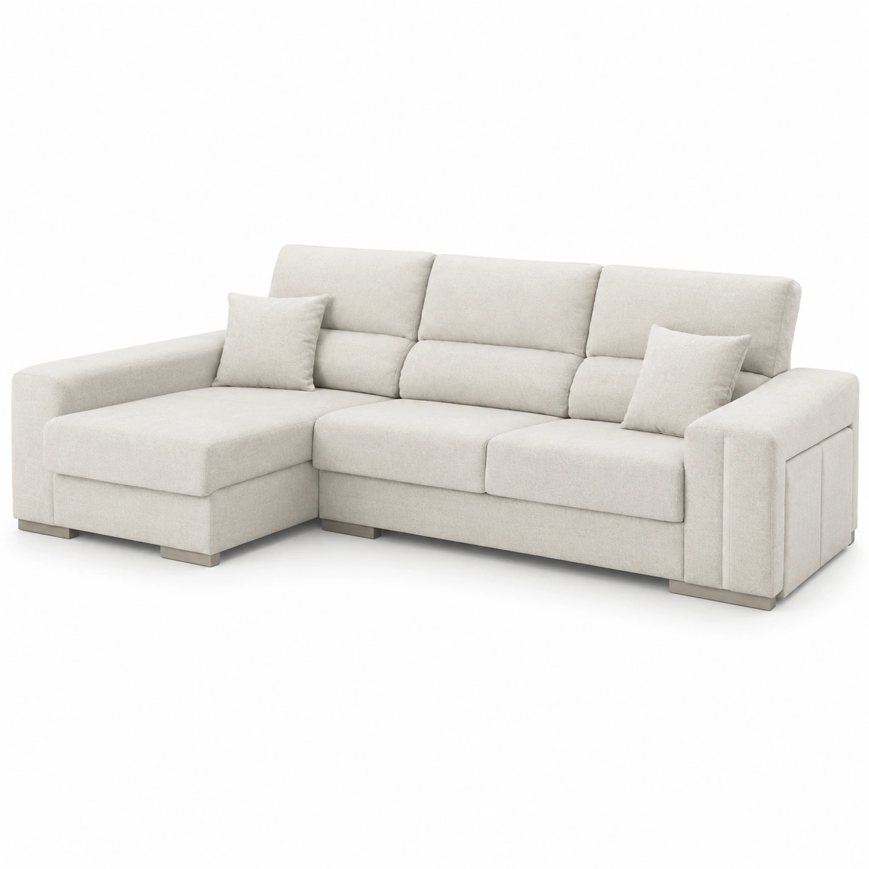 Sofa chaise longue izquierda beige marfil-vellanocasa