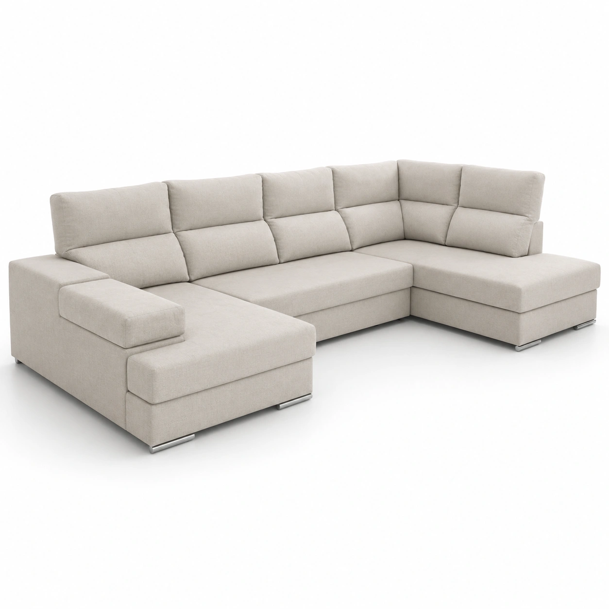Sofa en L beige de 4 plazas-vellanocasa