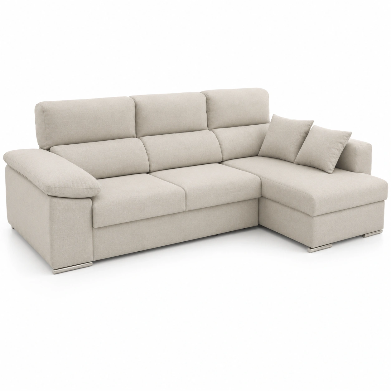 Sofa cama en L beige marfil-vellanocasa