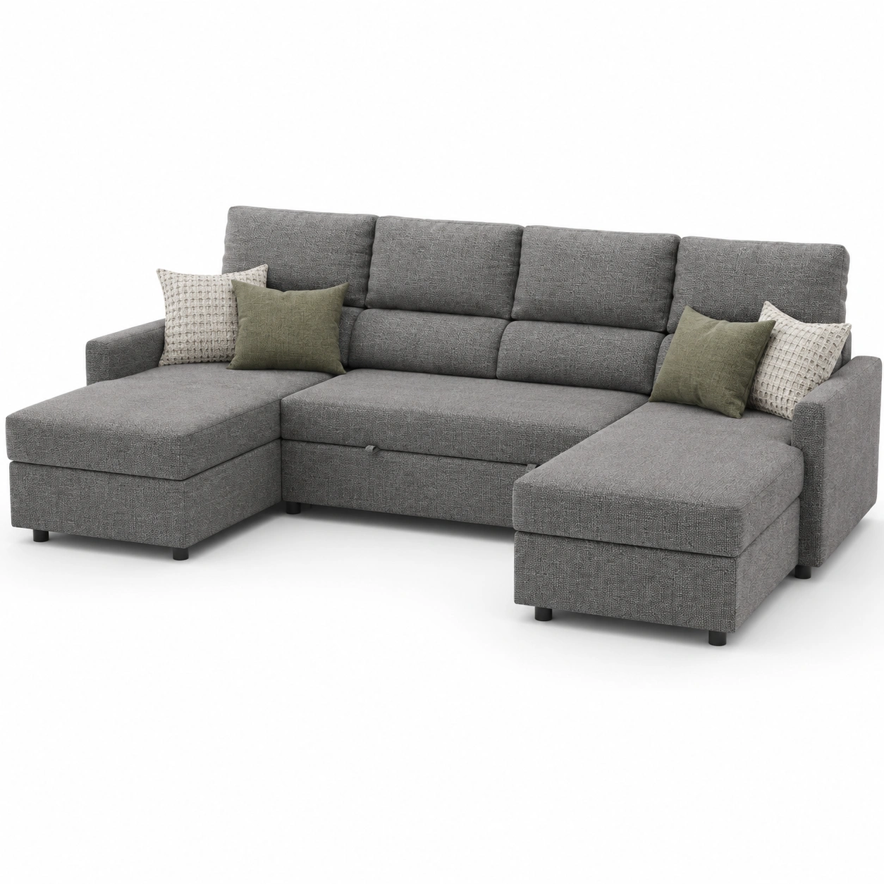 Sofa cama en U gris-vellanocasa