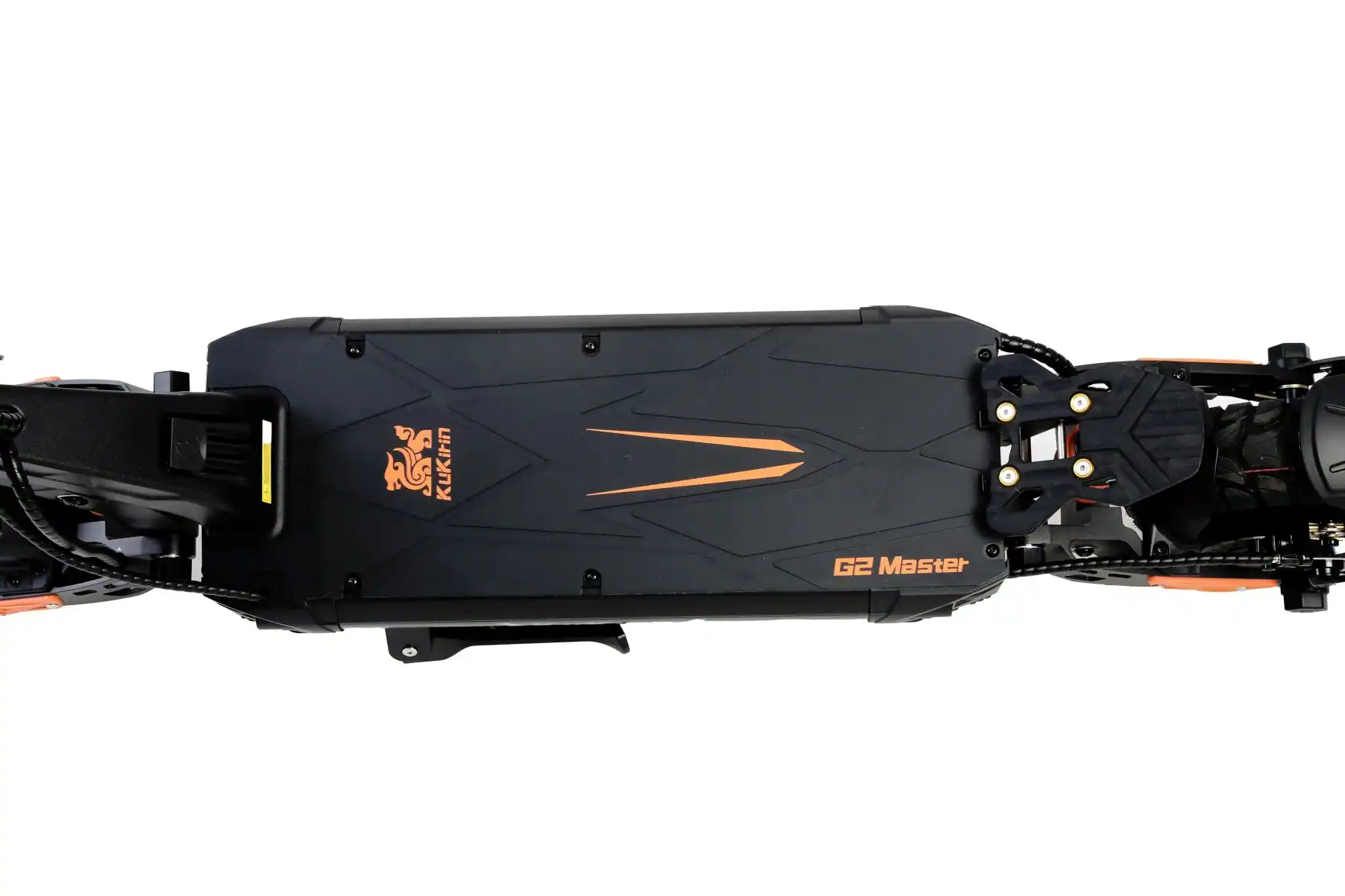 KuKirin G2 Master Electric Scooter，Top view of KuKirin G2 Master electric scooter deck with anti-slip surface, full-size platform for comfortable riding