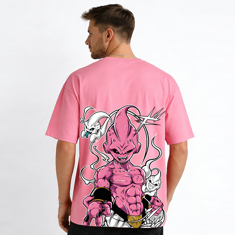 Dragon Ball Anime Majin Buu Cartoon Print Cotton T-Shirt
