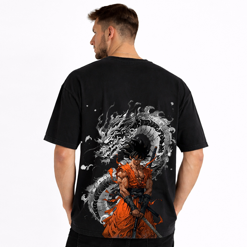 Dragon Ball Anime Goku Cartoon Print Cotton T-Shirt
