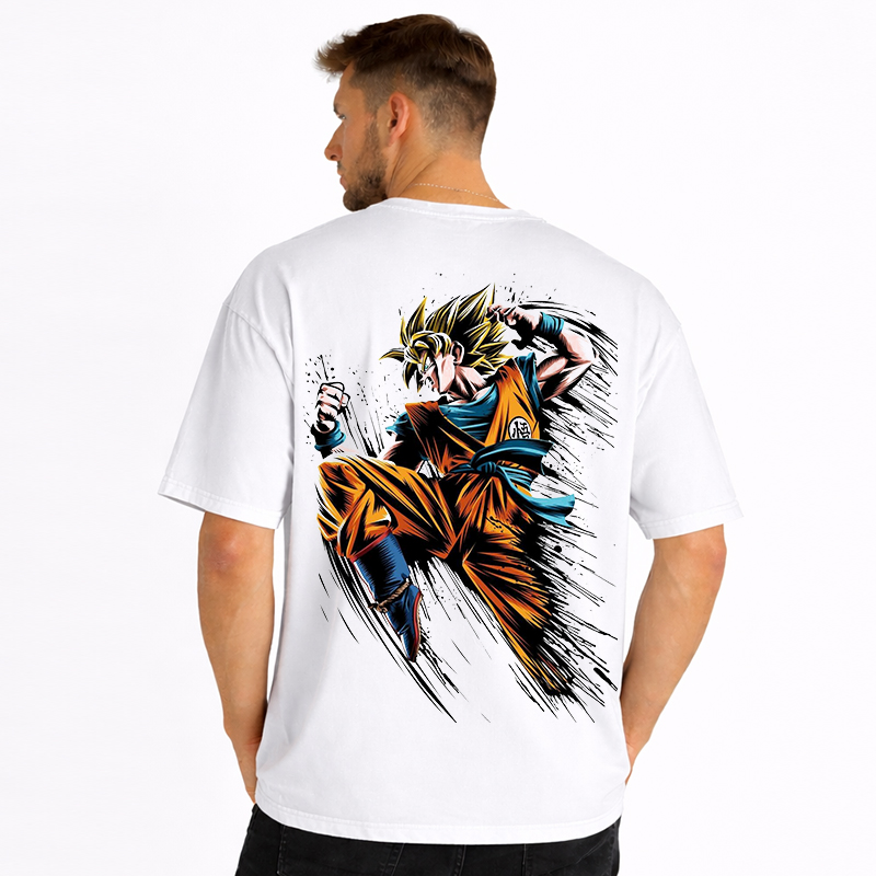 Dragon Ball Anime Goku Cartoon Print Cotton T-Shirt