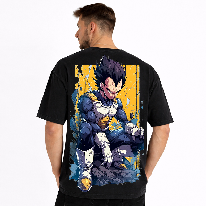 Dragon Ball Anime Vegeta Cartoon Print Cotton T-Shirt