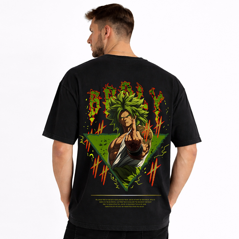 Dragon Ball Anime Broly Cartoon Print Cotton T-Shirt