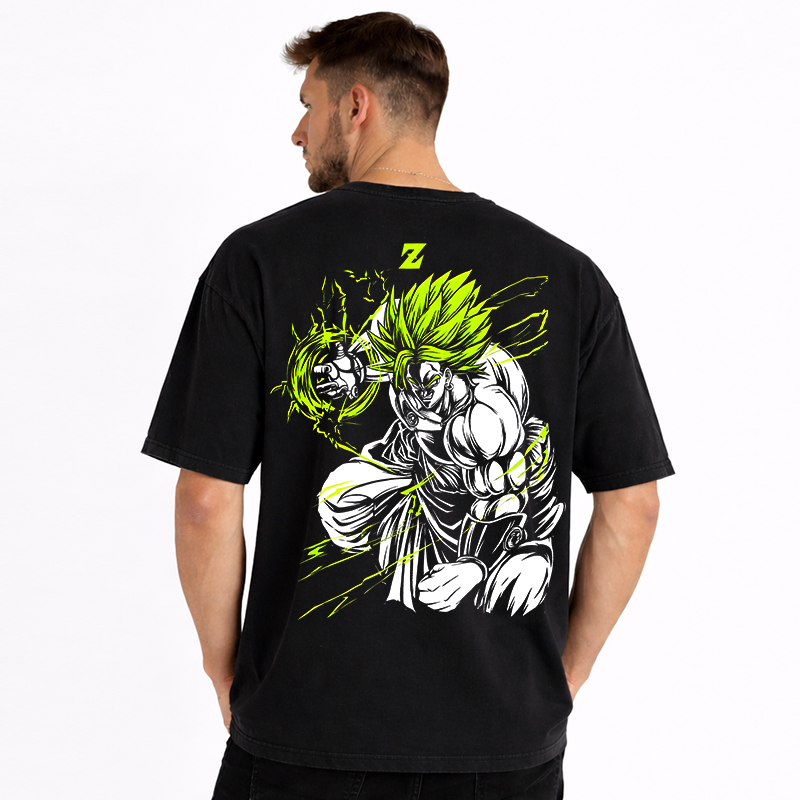 Dragon Ball Anime Broly Cartoon Print Cotton T-Shirt