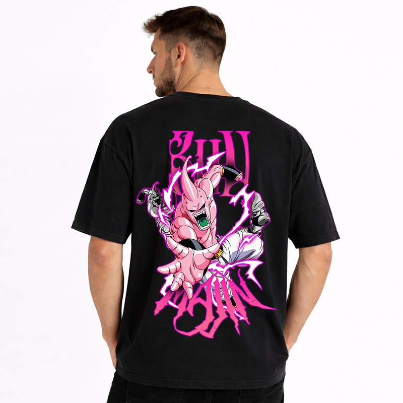 Dragon Ball Anime Majin Buu Cartoon Print Cotton T-Shirt
