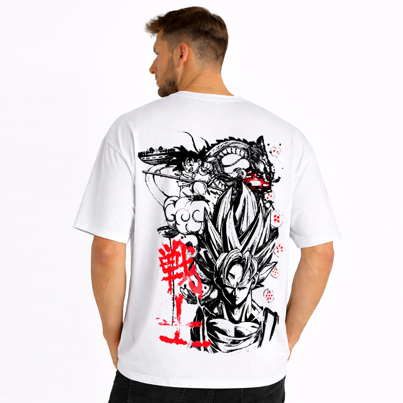 Dragon Ball Anime Goku Cartoon Print Cotton T-Shirt
