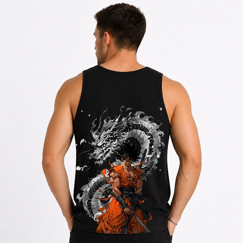 Dragon Ball Anime Goku Cartoon Print Cotton Tank Top