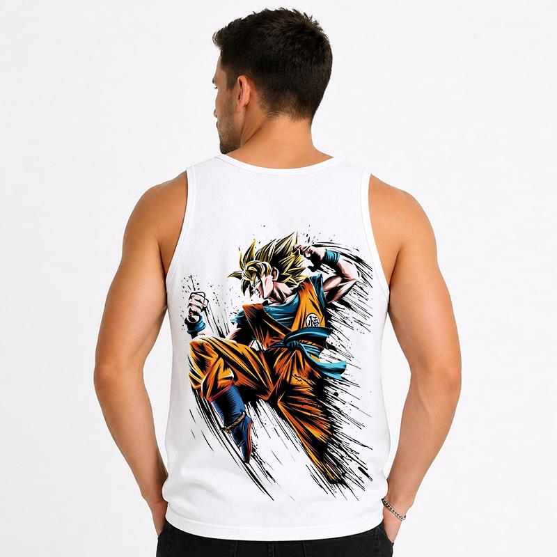 Dragon Ball Anime Goku Cartoon Print Cotton Tank Top