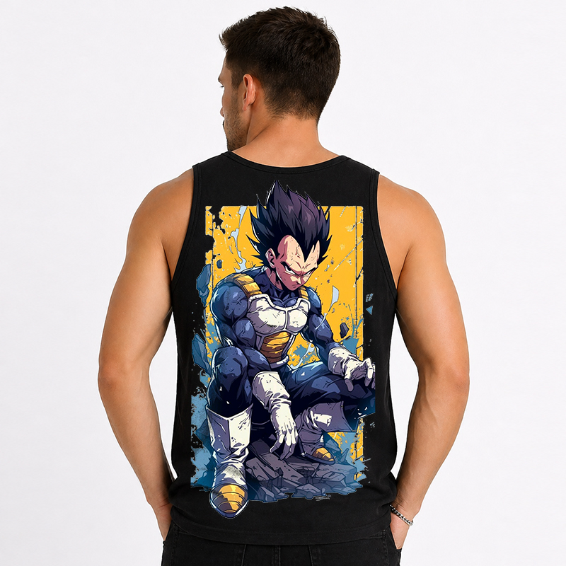Dragon Ball Anime Vegeta Cartoon Print Cotton Tank Top