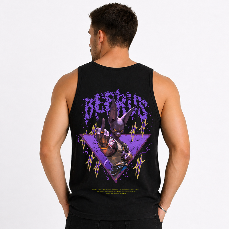 Dragon Ball Anime Beerus Cartoon Print Cotton Tank Top