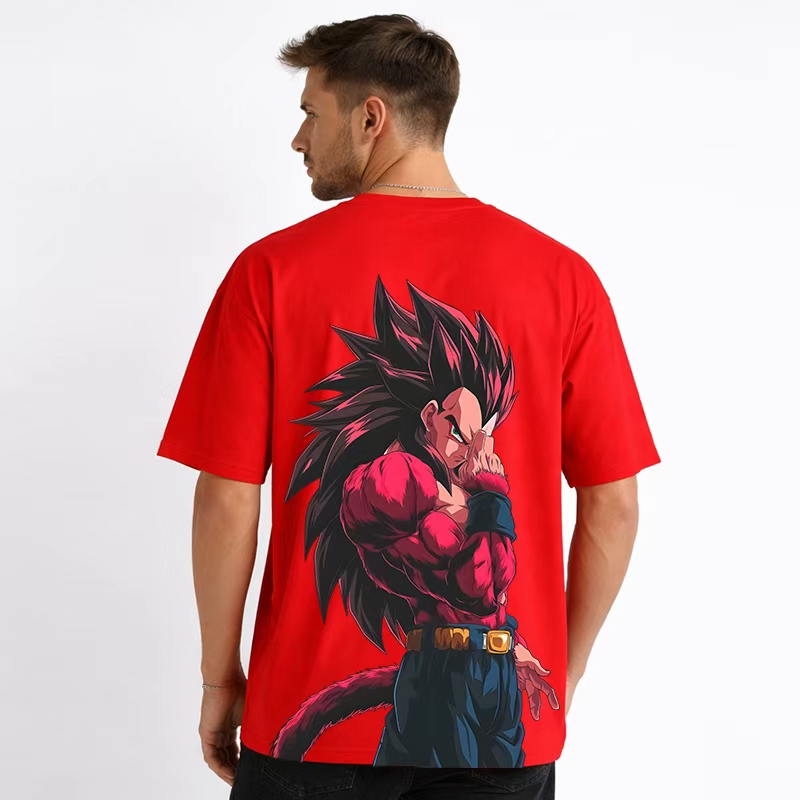 Dragon Ball Anime Vegeta Cartoon Print Cotton T-Shirt