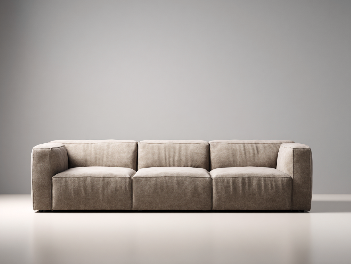 Divano lineare-Tessuto tecnico-268x98x84 cm-Beige chiaro-Stile minimalista-Silaidecor