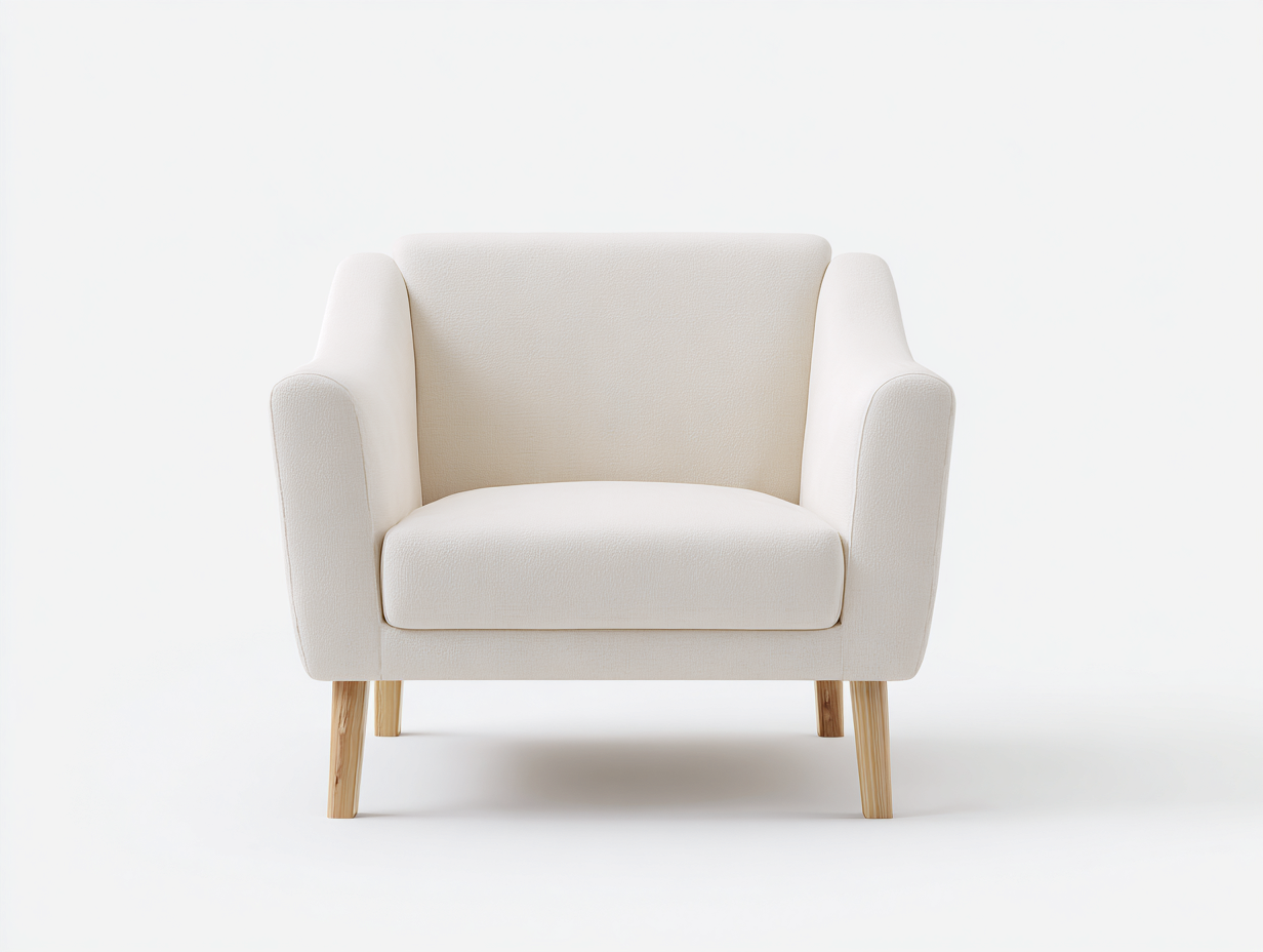 Poltrona - tessuto-legno - 80x74x78 cm - avorio-naturale - moderno-Silaidecor