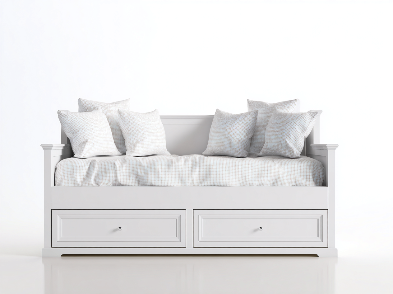 Divano letto-Legno-Tessuto-205x95x84 cm-Bianco-Classico-Silaidecor