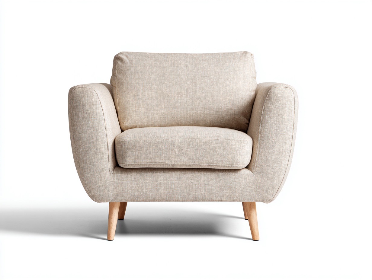 Poltrona - tessuto-legno - 84x78x80 cm - beige-naturale - moderno-Silaidecor